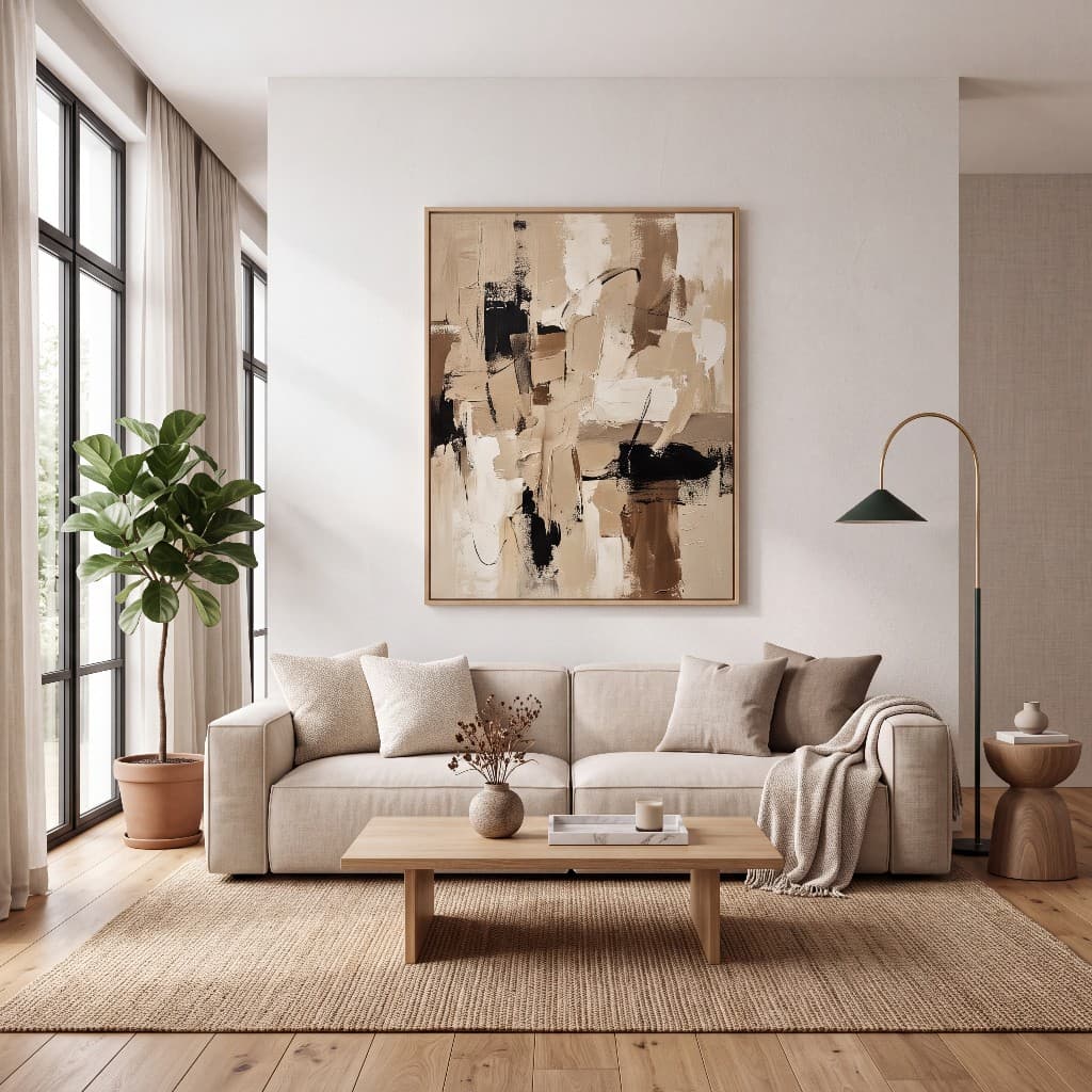 Room preview with framed wall art