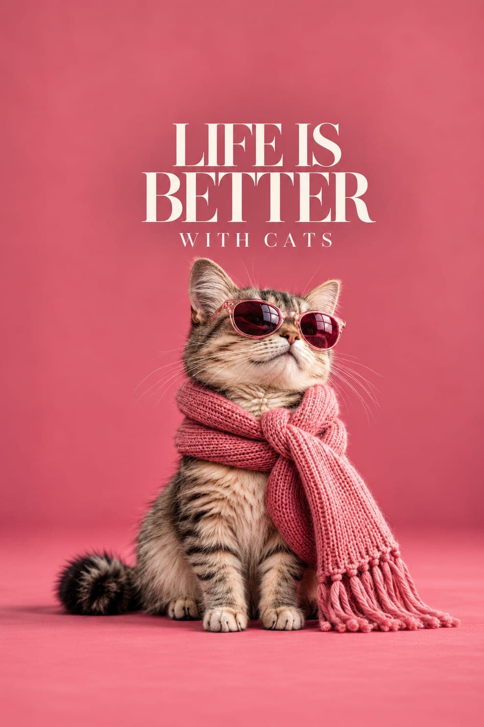 LIFE IS BETTER WITH CATS — En la pared